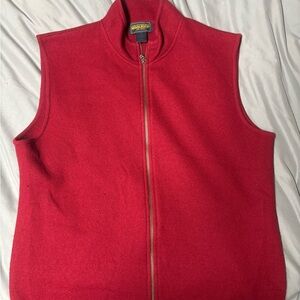 Woolrich Deep Red Zip-Up Vest